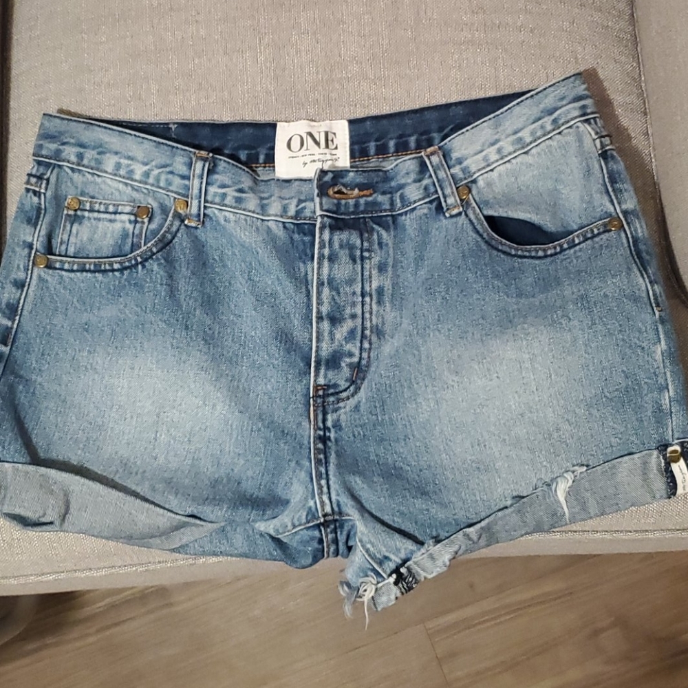 One Teaspoon Chargers Cuffed Jean Shorts